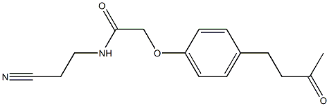 N-(2-cyanoethyl)-2-[4-(3-oxobutyl)phenoxy]acetamide Struktur