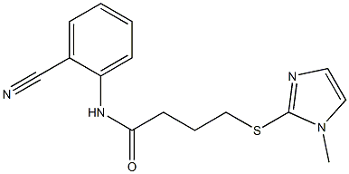 N-(2-cyanophenyl)-4-[(1-methyl-1H-imidazol-2-yl)sulfanyl]butanamide Struktur