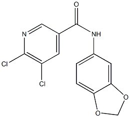 N-(2H-1,3-benzodioxol-5-yl)-5,6-dichloropyridine-3-carboxamide Struktur