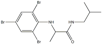 N-(2-methylpropyl)-2-[(2,4,6-tribromophenyl)amino]propanamide Struktur