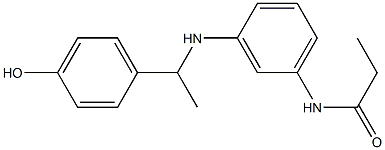 N-(3-{[1-(4-hydroxyphenyl)ethyl]amino}phenyl)propanamide Struktur