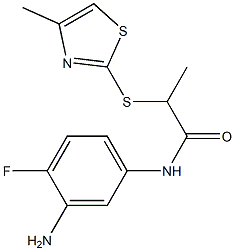 N-(3-amino-4-fluorophenyl)-2-[(4-methyl-1,3-thiazol-2-yl)sulfanyl]propanamide Struktur