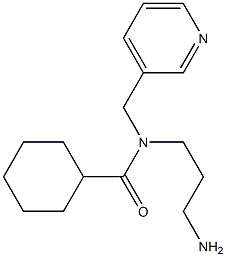 N-(3-aminopropyl)-N-(pyridin-3-ylmethyl)cyclohexanecarboxamide Struktur