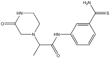 N-(3-carbamothioylphenyl)-2-(3-oxopiperazin-1-yl)propanamide Struktur