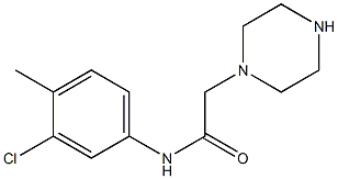 N-(3-chloro-4-methylphenyl)-2-(piperazin-1-yl)acetamide Struktur