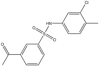 N-(3-chloro-4-methylphenyl)-3-acetylbenzene-1-sulfonamide Struktur