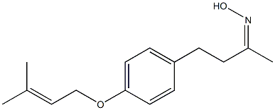 N-(4-{4-[(3-methylbut-2-en-1-yl)oxy]phenyl}butan-2-ylidene)hydroxylamine Struktur