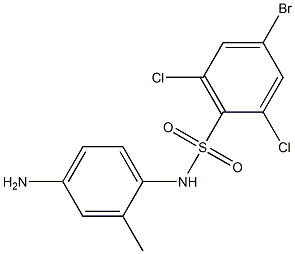 N-(4-amino-2-methylphenyl)-4-bromo-2,6-dichlorobenzene-1-sulfonamide Struktur