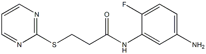 N-(5-amino-2-fluorophenyl)-3-(pyrimidin-2-ylsulfanyl)propanamide Struktur