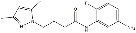 N-(5-amino-2-fluorophenyl)-4-(3,5-dimethyl-1H-pyrazol-1-yl)butanamide Struktur