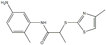 N-(5-amino-2-methylphenyl)-2-[(4-methyl-1,3-thiazol-2-yl)sulfanyl]propanamide Struktur