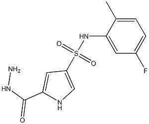 N-(5-fluoro-2-methylphenyl)-5-(hydrazinocarbonyl)-1H-pyrrole-3-sulfonamide Struktur