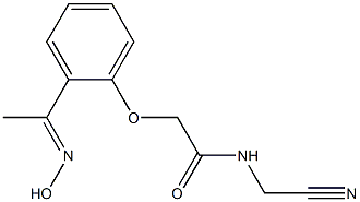 N-(cyanomethyl)-2-{2-[(1E)-N-hydroxyethanimidoyl]phenoxy}acetamide Struktur