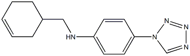 N-(cyclohex-3-en-1-ylmethyl)-4-(1H-1,2,3,4-tetrazol-1-yl)aniline Struktur