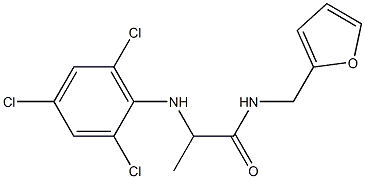 N-(furan-2-ylmethyl)-2-[(2,4,6-trichlorophenyl)amino]propanamide Struktur