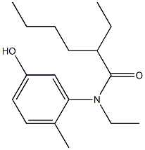 N,2-diethyl-N-(5-hydroxy-2-methylphenyl)hexanamide Struktur