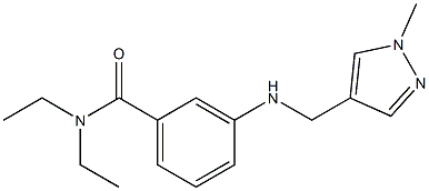 N,N-diethyl-3-{[(1-methyl-1H-pyrazol-4-yl)methyl]amino}benzamide Struktur