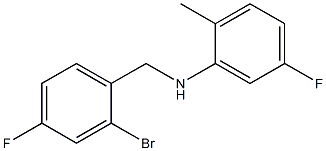 N-[(2-bromo-4-fluorophenyl)methyl]-5-fluoro-2-methylaniline Struktur