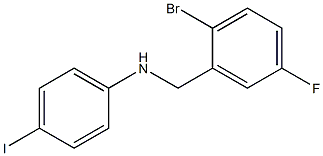 N-[(2-bromo-5-fluorophenyl)methyl]-4-iodoaniline Struktur