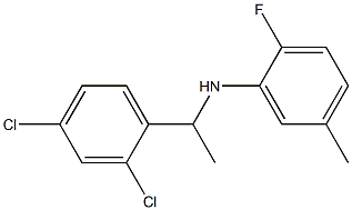 N-[1-(2,4-dichlorophenyl)ethyl]-2-fluoro-5-methylaniline Struktur