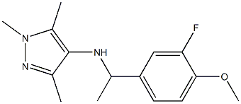 N-[1-(3-fluoro-4-methoxyphenyl)ethyl]-1,3,5-trimethyl-1H-pyrazol-4-amine Struktur