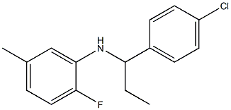 N-[1-(4-chlorophenyl)propyl]-2-fluoro-5-methylaniline Struktur