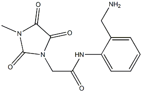 N-[2-(aminomethyl)phenyl]-2-(3-methyl-2,4,5-trioxoimidazolidin-1-yl)acetamide Struktur