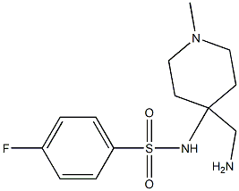 N-[4-(aminomethyl)-1-methylpiperidin-4-yl]-4-fluorobenzene-1-sulfonamide Struktur