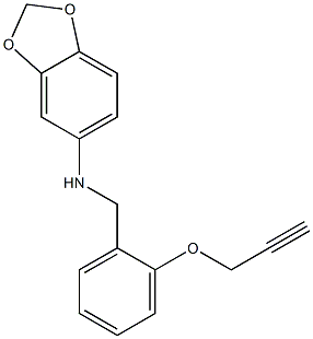 N-{[2-(prop-2-yn-1-yloxy)phenyl]methyl}-2H-1,3-benzodioxol-5-amine Struktur