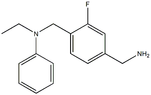 N-{[4-(aminomethyl)-2-fluorophenyl]methyl}-N-ethylaniline Struktur