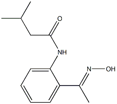 N-{2-[(1E)-N-hydroxyethanimidoyl]phenyl}-3-methylbutanamide Struktur