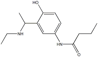 N-{3-[1-(ethylamino)ethyl]-4-hydroxyphenyl}butanamide Struktur