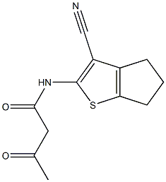 N-{3-cyano-4H,5H,6H-cyclopenta[b]thiophen-2-yl}-3-oxobutanamide Struktur