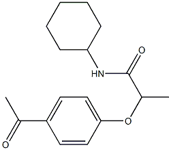 N-cyclohexyl-2-(4-acetylphenoxy)propanamide Struktur