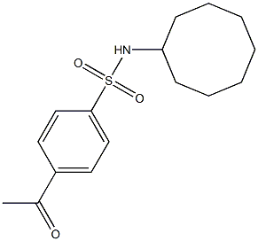 N-cyclooctyl-4-acetylbenzene-1-sulfonamide Struktur