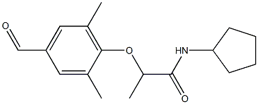 N-cyclopentyl-2-(4-formyl-2,6-dimethylphenoxy)propanamide Struktur