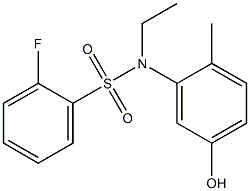 N-ethyl-2-fluoro-N-(5-hydroxy-2-methylphenyl)benzene-1-sulfonamide Struktur