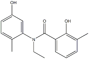 N-ethyl-2-hydroxy-N-(5-hydroxy-2-methylphenyl)-3-methylbenzamide Struktur