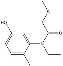 N-ethyl-N-(5-hydroxy-2-methylphenyl)-2-(methylsulfanyl)acetamide Struktur