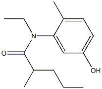 N-ethyl-N-(5-hydroxy-2-methylphenyl)-2-methylpentanamide Struktur