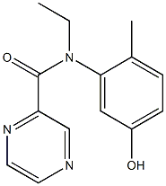 N-ethyl-N-(5-hydroxy-2-methylphenyl)pyrazine-2-carboxamide Struktur