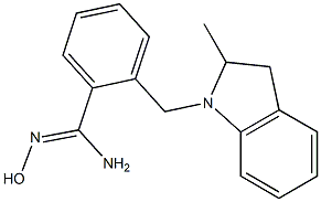 N'-hydroxy-2-[(2-methyl-2,3-dihydro-1H-indol-1-yl)methyl]benzene-1-carboximidamide Struktur