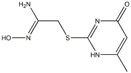 N'-hydroxy-2-[(6-methyl-4-oxo-1,4-dihydropyrimidin-2-yl)sulfanyl]ethanimidamide Struktur