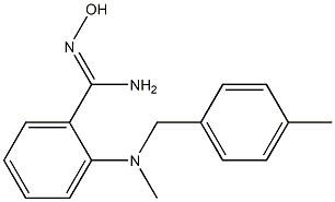 N'-hydroxy-2-{methyl[(4-methylphenyl)methyl]amino}benzene-1-carboximidamide Struktur