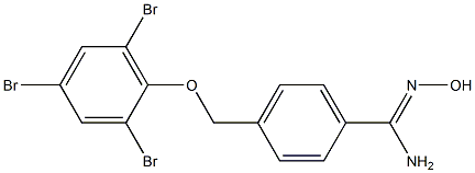 N'-hydroxy-4-(2,4,6-tribromophenoxymethyl)benzene-1-carboximidamide Struktur