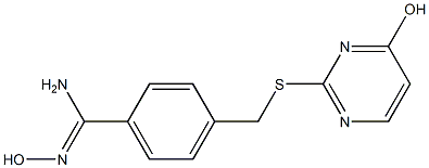 N'-hydroxy-4-{[(4-hydroxypyrimidin-2-yl)sulfanyl]methyl}benzene-1-carboximidamide Struktur