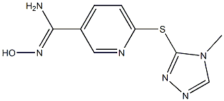 N'-hydroxy-6-[(4-methyl-4H-1,2,4-triazol-3-yl)sulfanyl]pyridine-3-carboximidamide Struktur