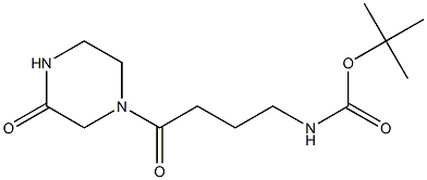 tert-butyl 4-oxo-4-(3-oxopiperazin-1-yl)butylcarbamate Struktur