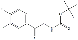 [2-(4-Fluoro-3-methyl-phenyl)-2-oxo-ethyl]-carbamic acid tert-butyl ester Struktur