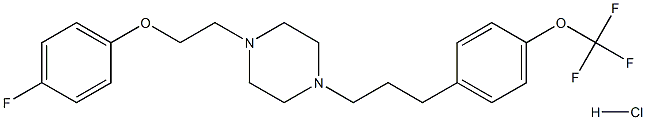 1-(2-(4-fluorophenoxy)ethyl)-4-(3-(4-(trifluoromethoxy)phenyl)propyl)piperazine hydrochloride Struktur